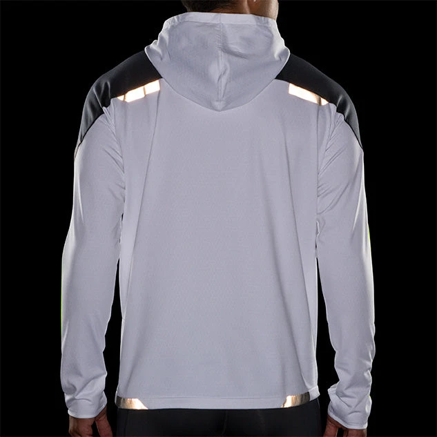 Brooks Men's Run Visible Thermal Hoodie - White/Asphalt/Nightlife (211411134) 7 Brooks Men's Run Visible Thermal Hoodie - White/Asphalt/Nightlife (211411134) - Image 5