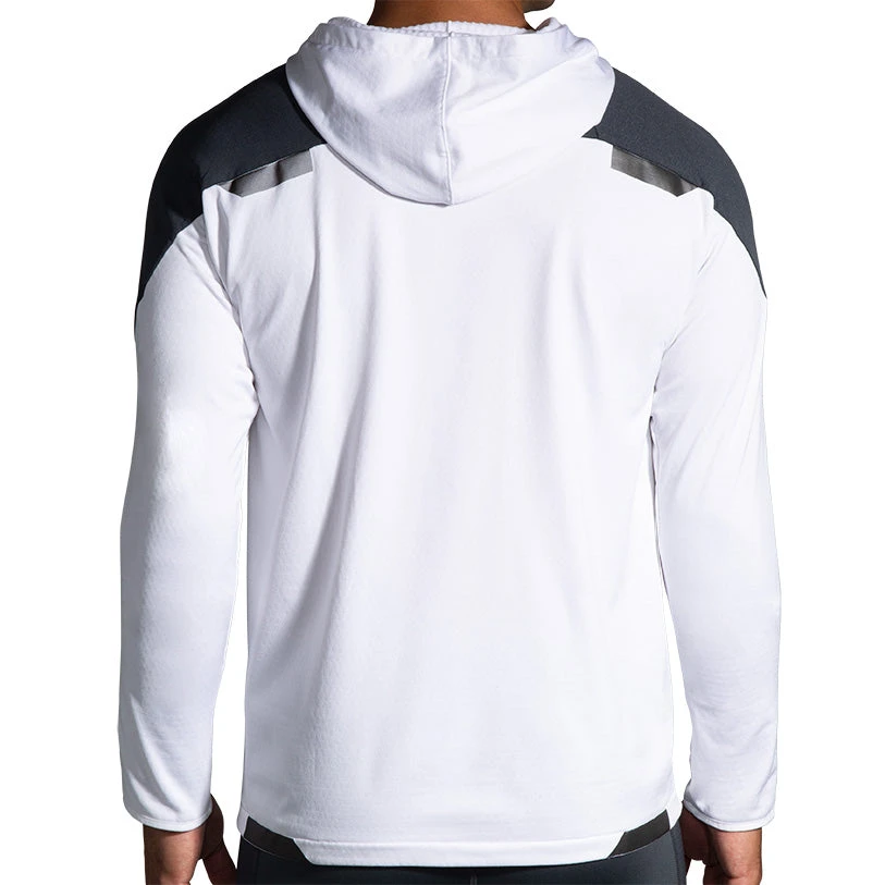 Brooks Men's Run Visible Thermal Hoodie - White/Asphalt/Nightlife (211411134) 4 Brooks Men's Run Visible Thermal Hoodie - White/Asphalt/Nightlife (211411134) - Image 2