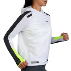 Brooks Women's Run Visible Thermal Hoodie - White/Asphalt/Nightlife (221559134) -Run Gear Shop 221559 134 MV Run Visible Thermal Hoodie