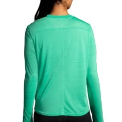 Brooks Women's Run Merry Distance Long Sleeve - Green/Run Merry (221563377) -Run Gear Shop 221563 377 MB Run Merry Distance Graphic LS
