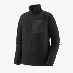 Patagonia Men's R1 Air Zip Neck - Black (40245BLK) -Run Gear Shop 40245 BLK