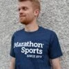 Marathon Sports Men's Logo Tee - Navy/White (M LOGO TEE 1) -Run Gear Shop MS tee mens front 2