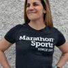 Marathon Sports Women's Logo Tee - Heathered Black (W LOGO TEE 1) -Run Gear Shop MS tee wmns front