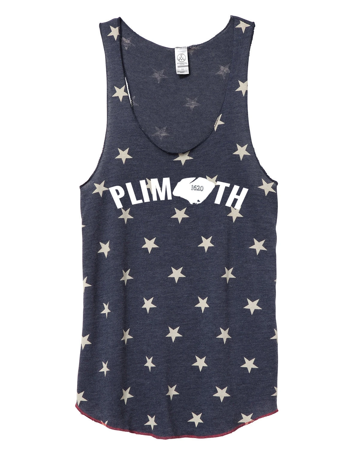 Women's Plimoth Racerback Stars And Stripes Tank - Navy Blue ( PLI-AA1927P-S) 3 Women's Plimoth Racerback Stars And Stripes Tank - Navy Blue ( PLI-AA1927P-S)