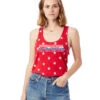 Women's Manchester Racerback Stars And Stripes Tank - Red (RUNMANCH-AA1927P-TRS) -Run Gear Shop aa1927p n1 z 3